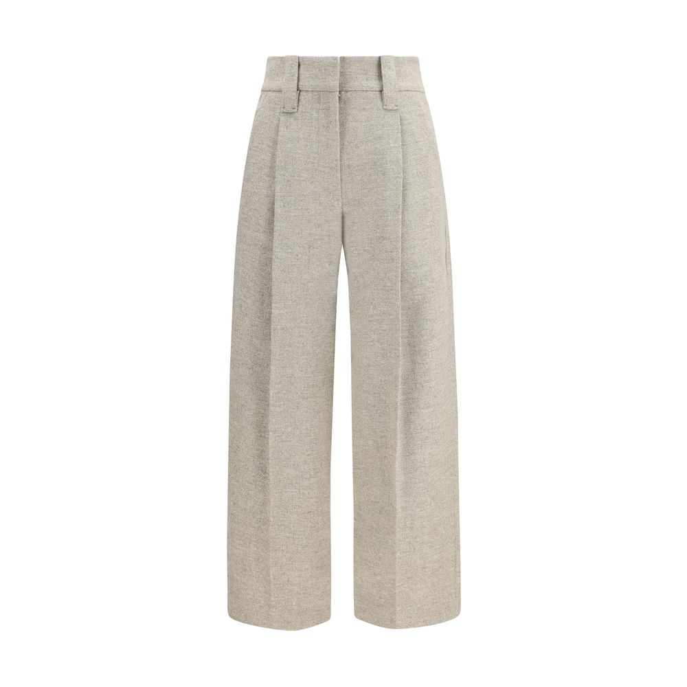 Brunello Cucinelli Beige Woll Oves Aries Hose