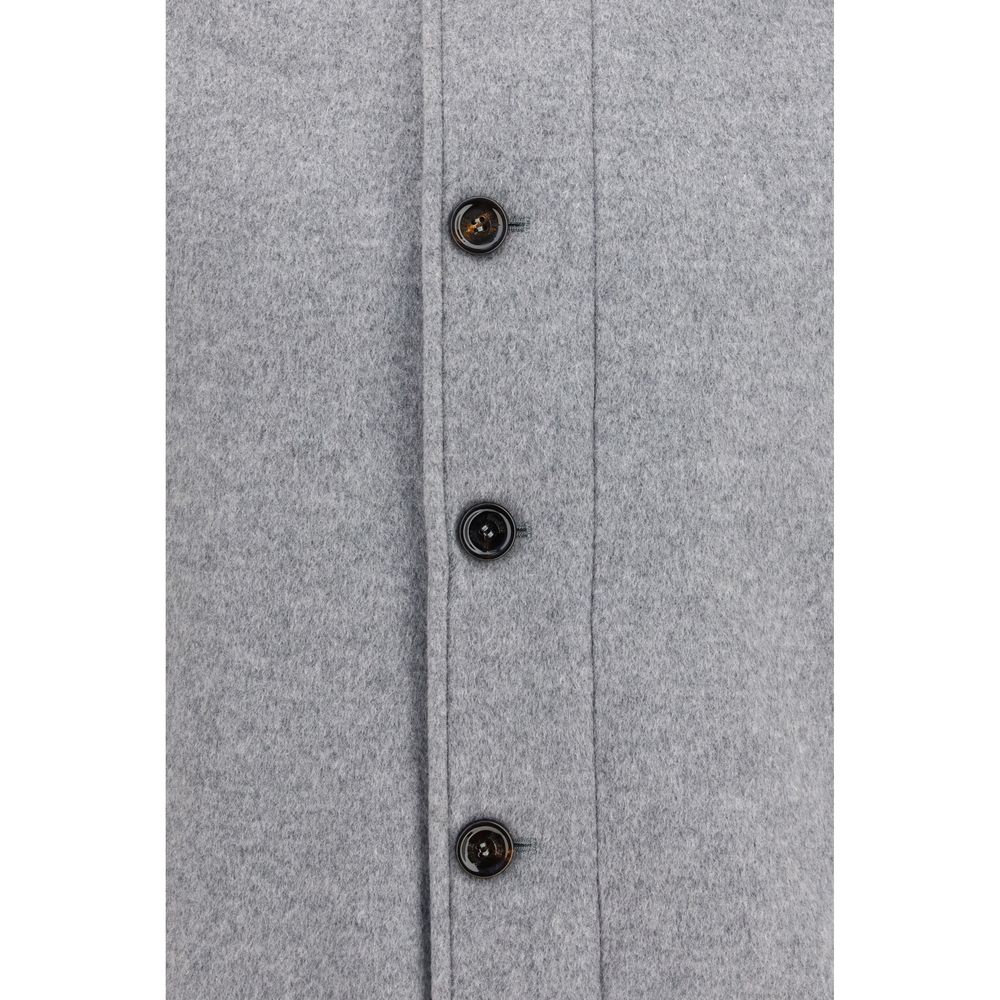 MooRER Graue Daunen-Steppjacke in voller Länge
