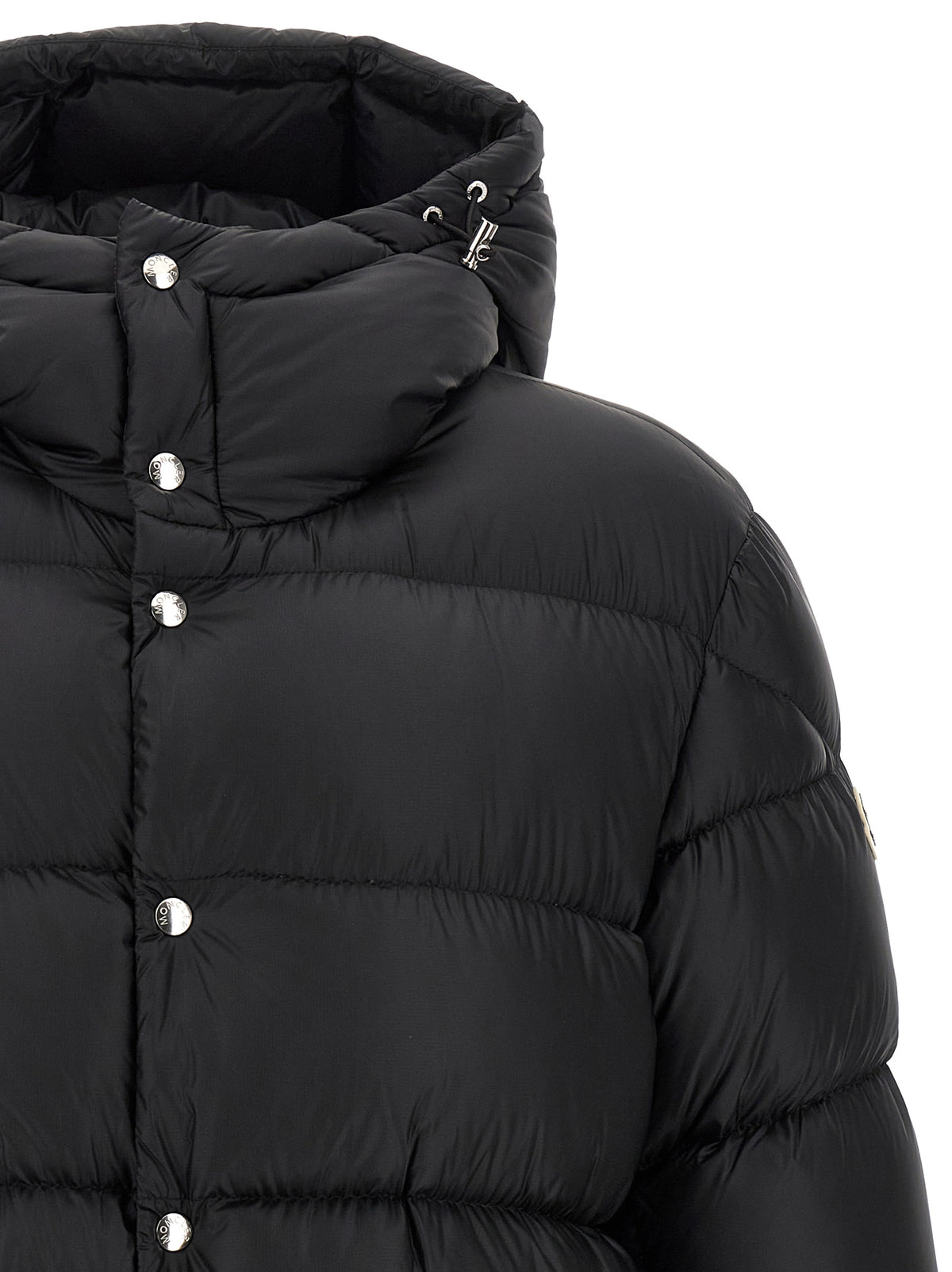 Moncler Schwarze Polyamid-Jacke in voller Länge