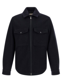 Moncler Bluse aus blauer Schurwolle