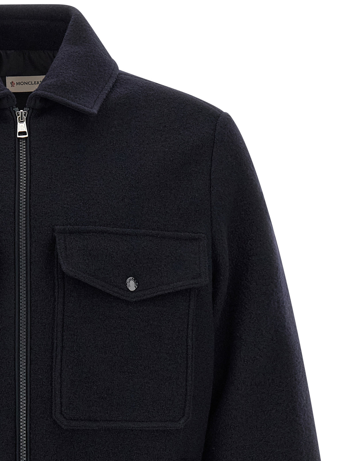 Moncler Bluse aus blauer Schurwolle