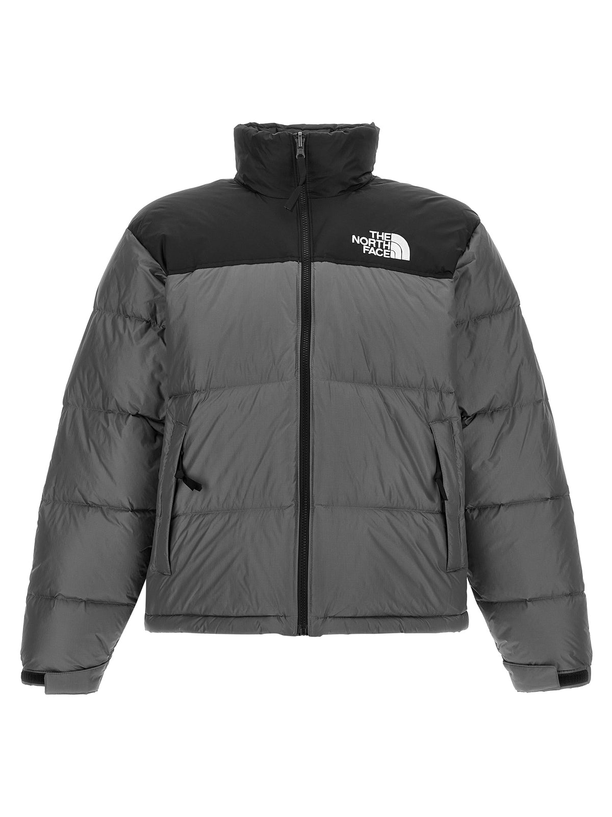 The North Face Graue Nylon-Jacke in voller Länge