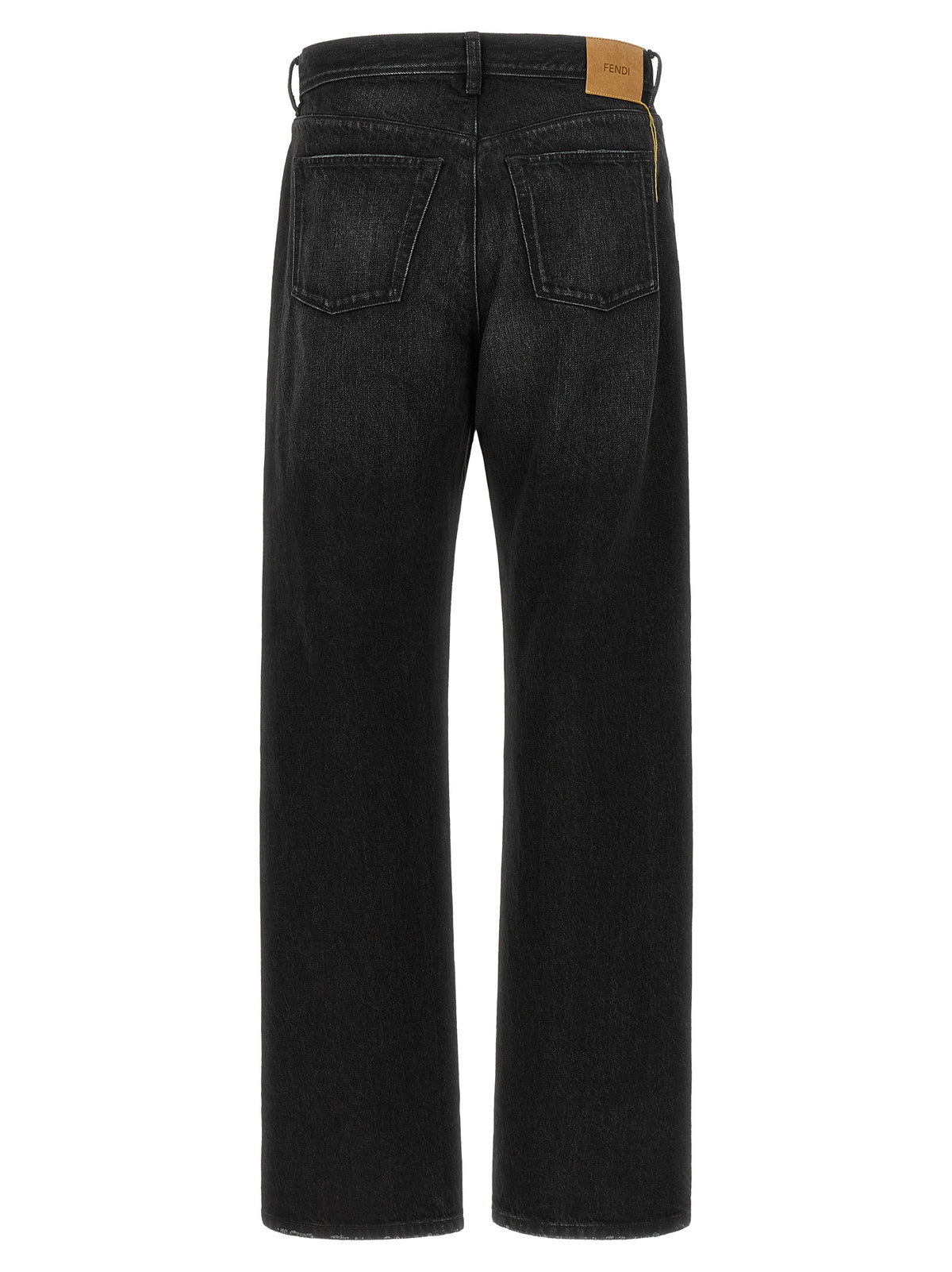 Fendi Schwarze Baumwoll-Jeans mit geradem Bein