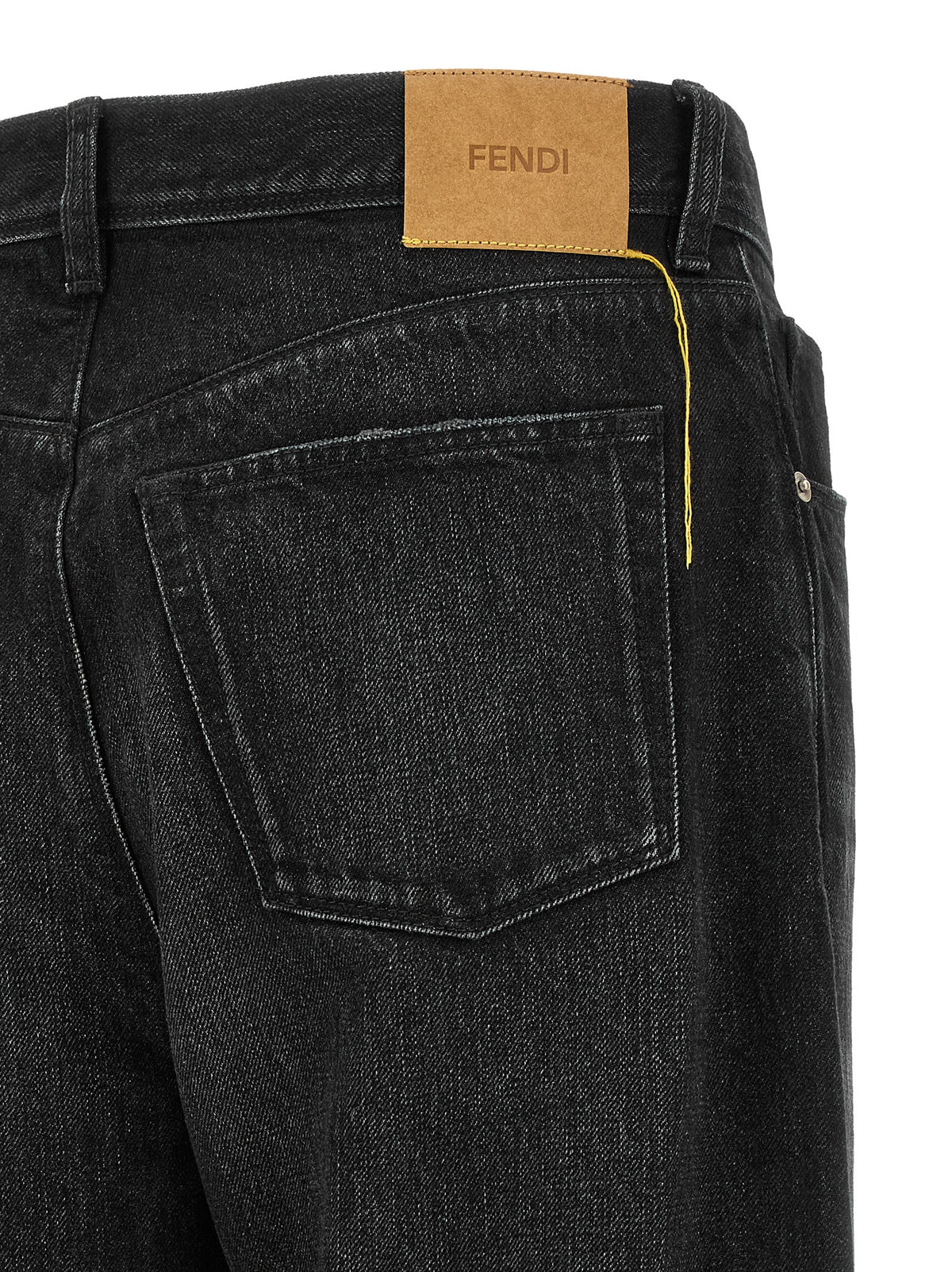 Fendi Schwarze Baumwoll-Jeans mit geradem Bein