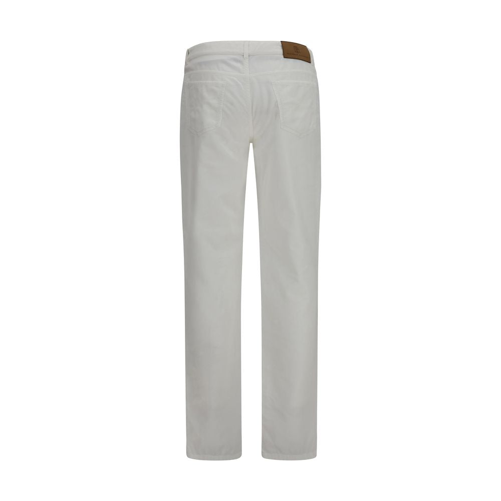 Brunello Cucinelli Weiße Baumwollhose im Casual-Look