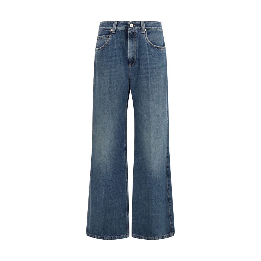 Brunello Cucinelli Blaue Baumwolljeans im Relaxed Fit