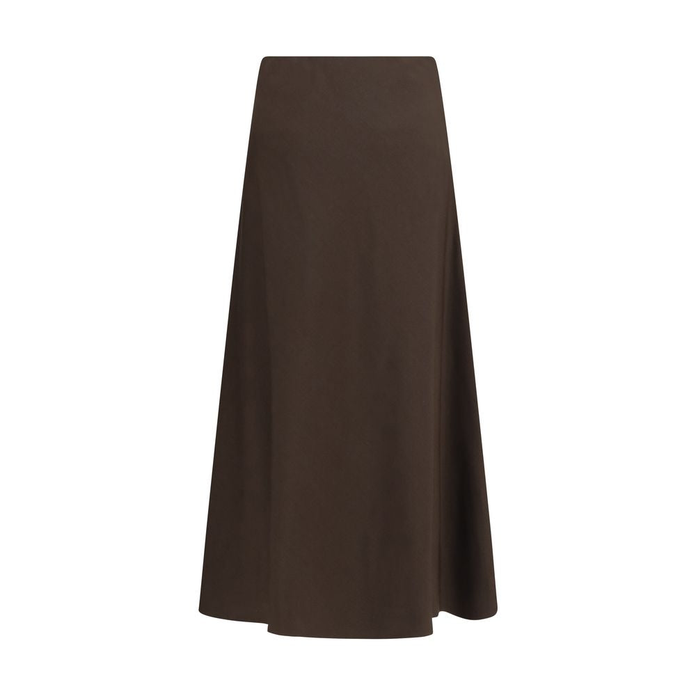 Brunello Cucinelli Brauner Wollrock Oves Aries Midi