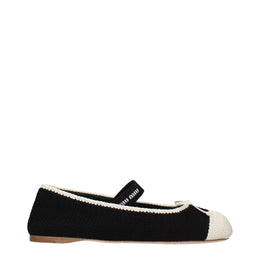 Miu Miu Schwarze Ballerinas aus Stoff