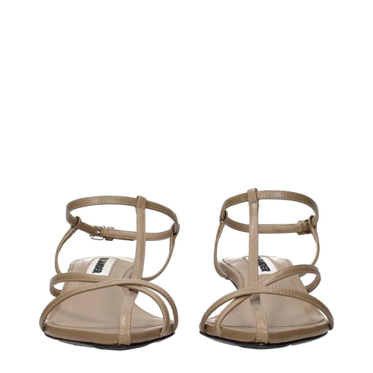 Jil Sander Beige Leder Pantoletten