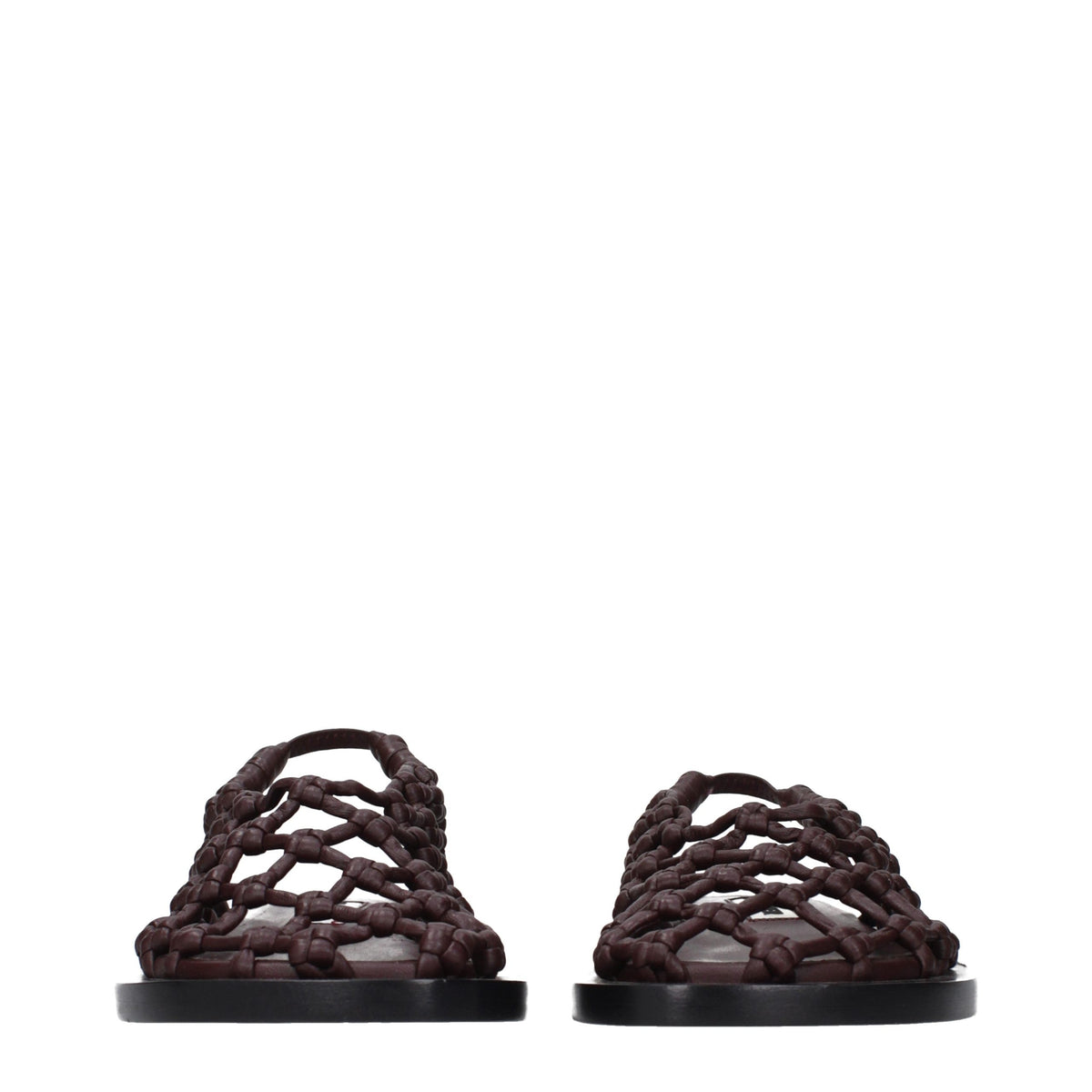 Jil Sander Braune Ledersandalen