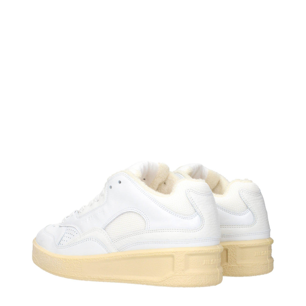 Jil Sander Weiße Low-Top-Sneaker aus Leder