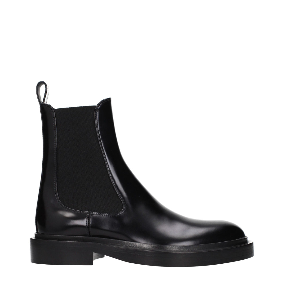 Jil Sander Schwarze Leder-Stiefeletten