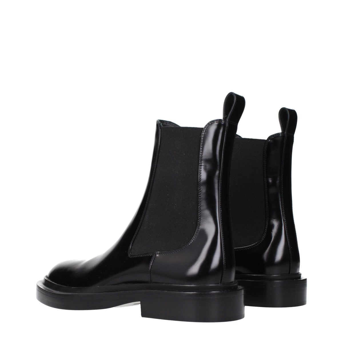 Jil Sander Schwarze Leder-Stiefeletten