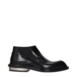 Jil Sander Schwarze Leder-Stiefeletten
