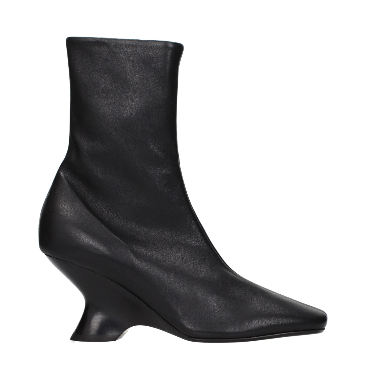 Dries Van Noten Schwarze Leder-Stiefeletten