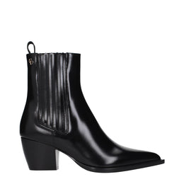 Christian Dior Schwarze Leder-Stiefeletten