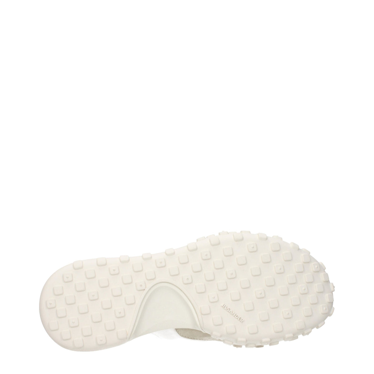 Jil Sander Weiße Stoff-Sneaker mit dicker Sohle
