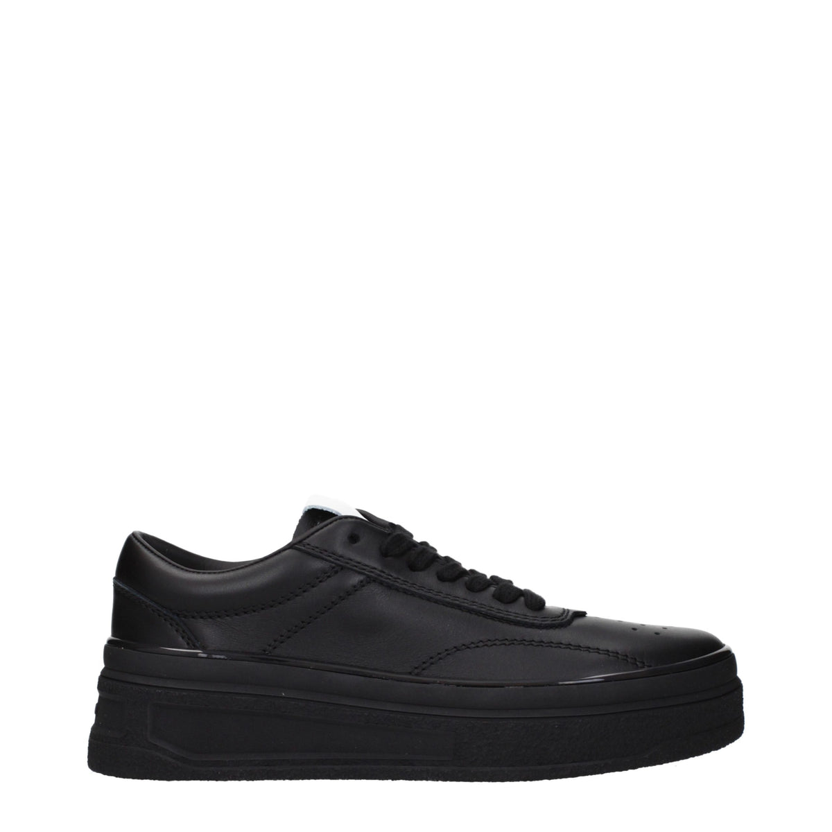 Jil Sander Schwarze Leder Plateau-Sneaker