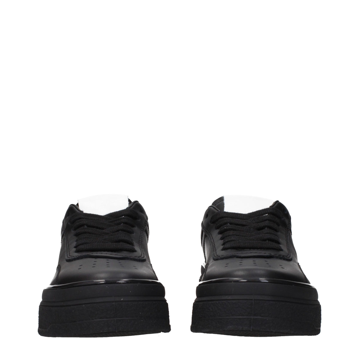 Jil Sander Schwarze Leder Plateau-Sneaker