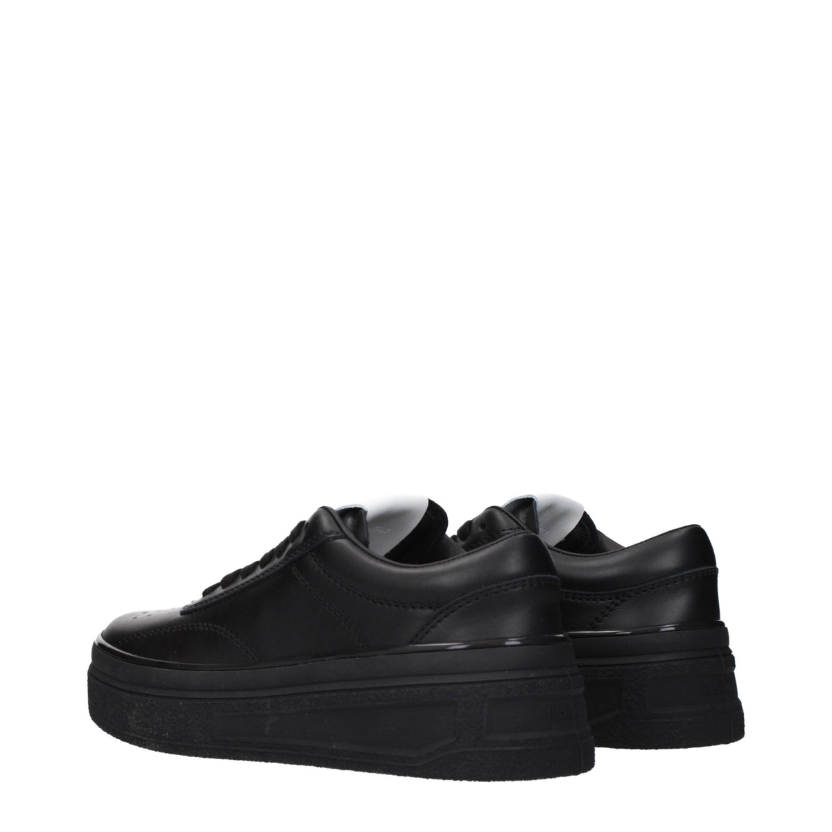 Jil Sander Schwarze Leder Plateau-Sneaker