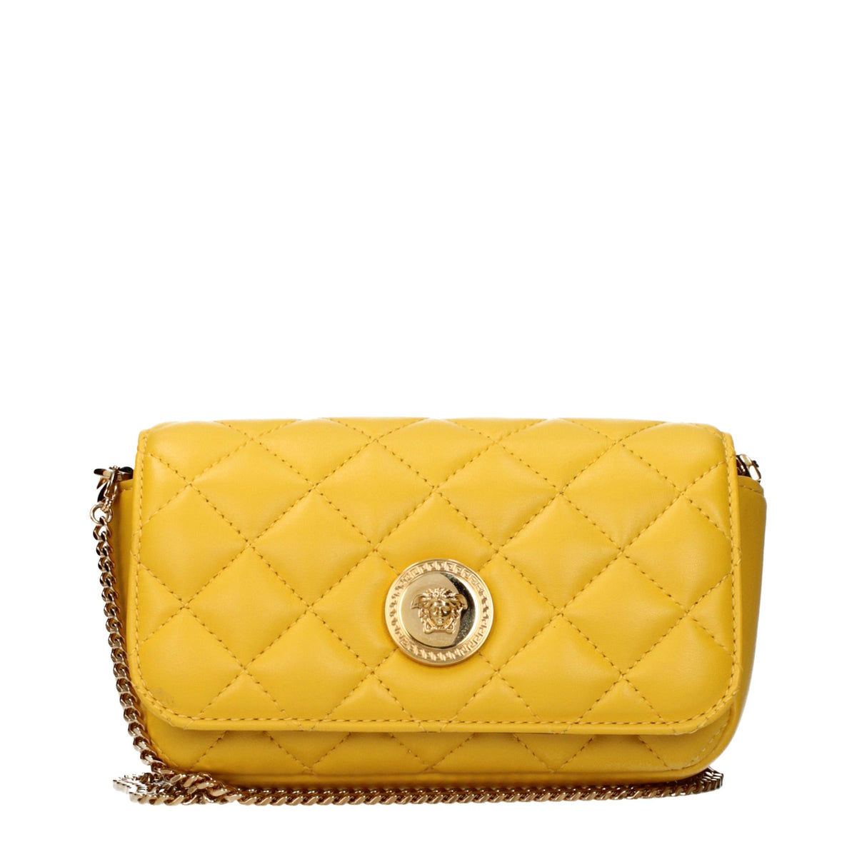 Versace Gelbe Leder Umhängetasche