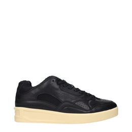 Jil Sander Schwarze Leder Low-Top-Sneaker