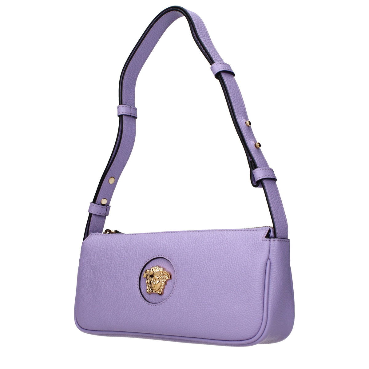 Versace Schultertasche aus violettem Leder