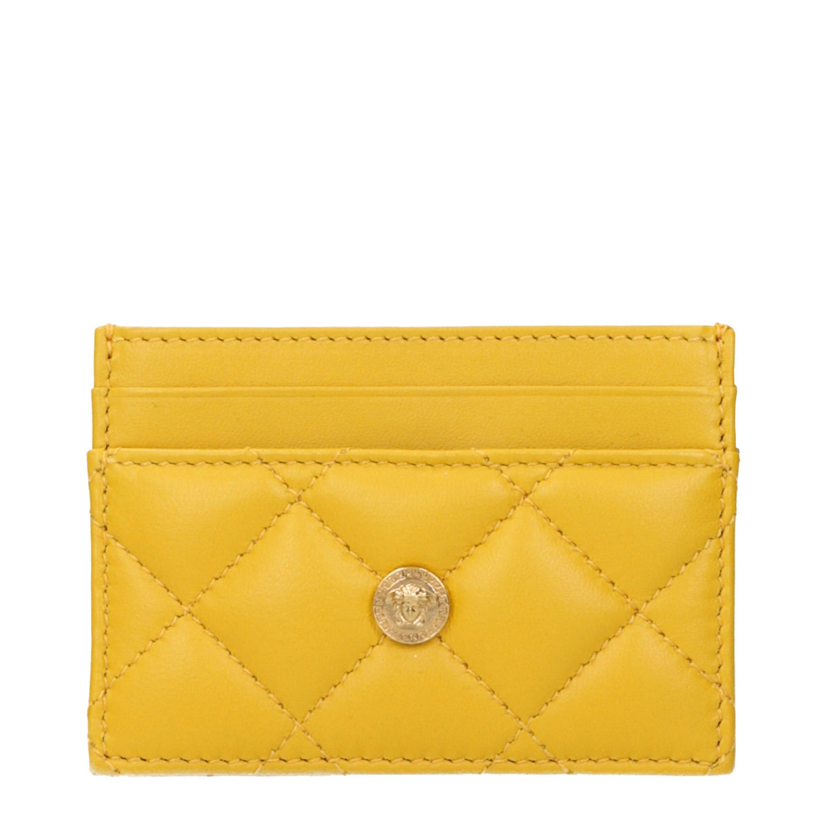 Versace Gelbe Leder-Kartenhülle
