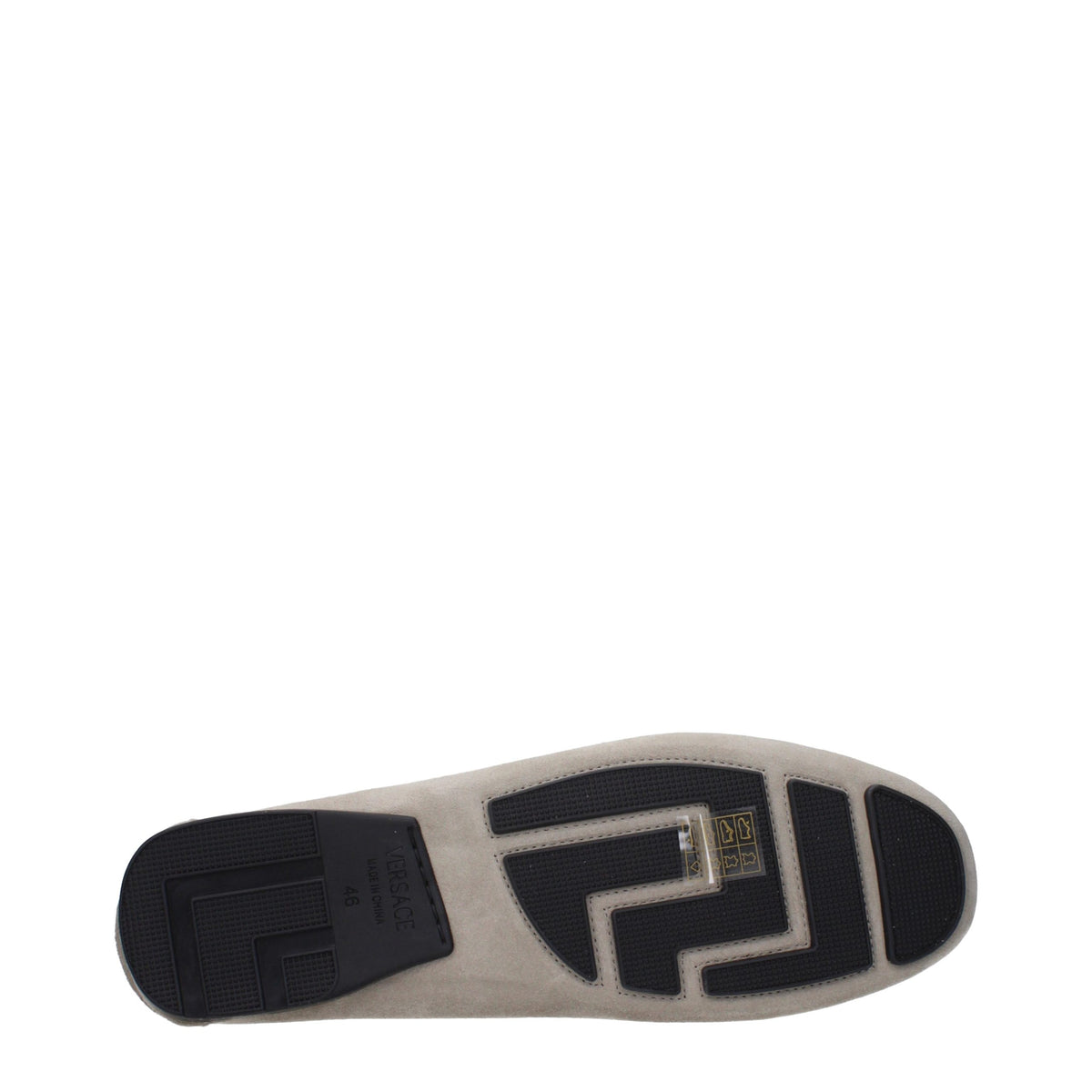 Versace Graue Loafer aus Leder zum Hineinschlüpfen