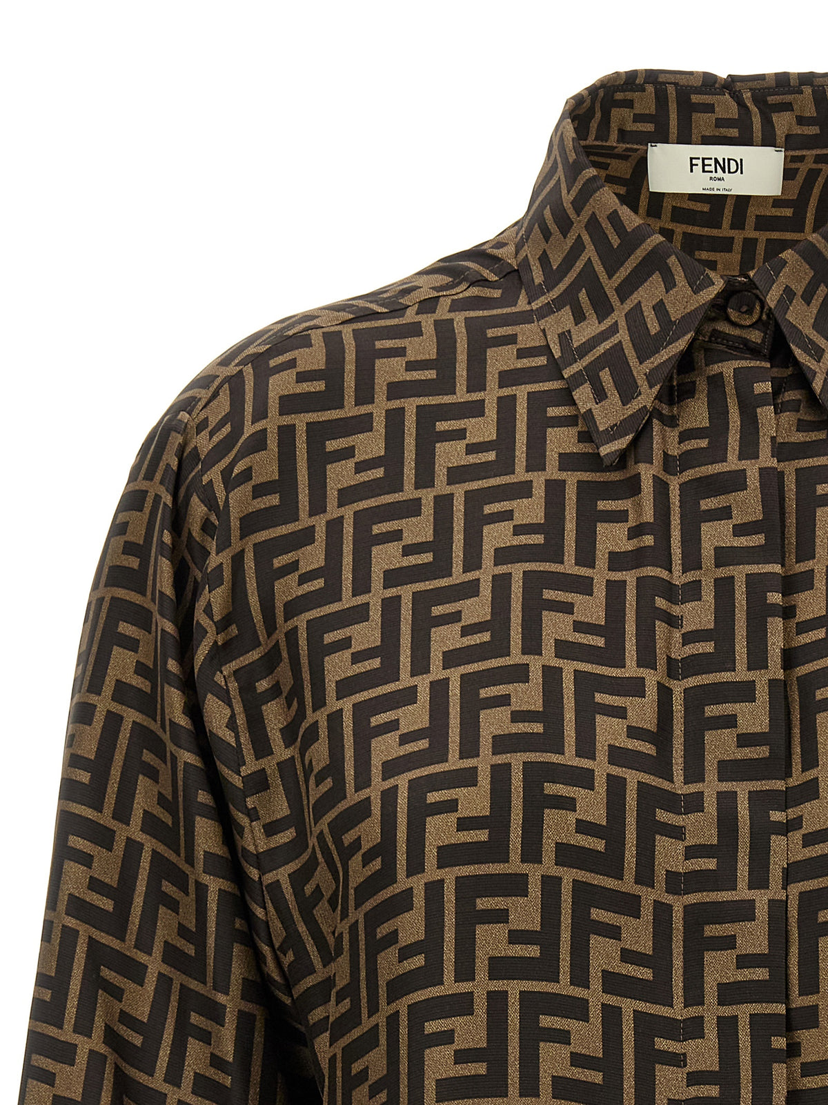 Fendi Braune Seidenbluse