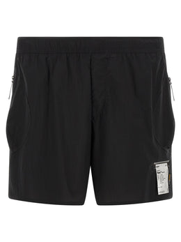 SATISFY Schwarze Polyamid-Bermudashorts