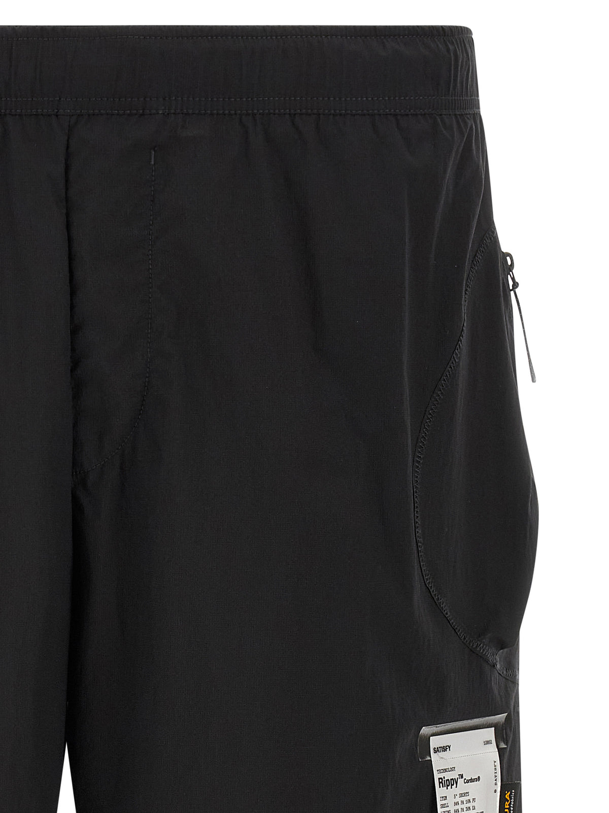 SATISFY Schwarze Polyamid-Bermudashorts