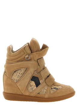 Isabel Marant Beige Cowhide Keilabsatz-Sandalen