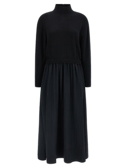 Polo Ralph Lauren Langes Wollkleid in Schwarz