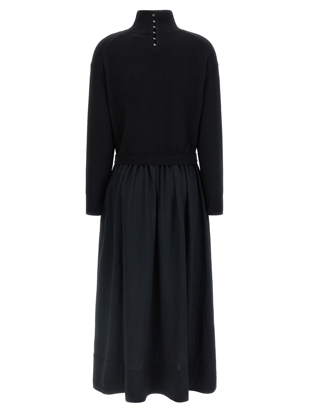 Polo Ralph Lauren Langes Wollkleid in Schwarz