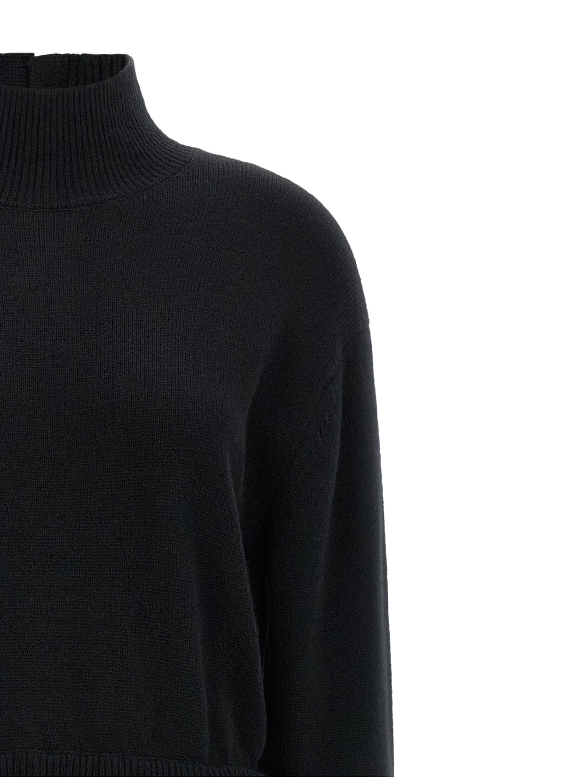 Polo Ralph Lauren Langes Wollkleid in Schwarz