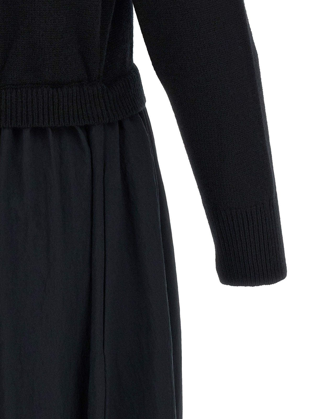 Polo Ralph Lauren Langes Wollkleid in Schwarz