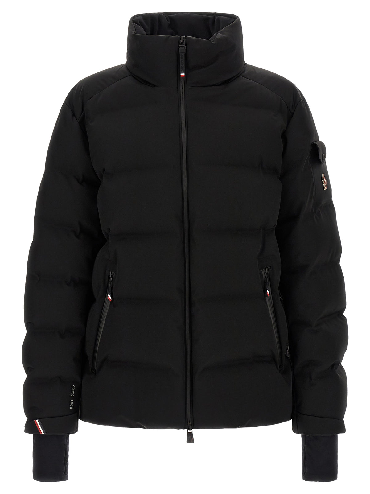 Moncler Grenoble Schwarze Polyamid-Jacke in voller Länge
