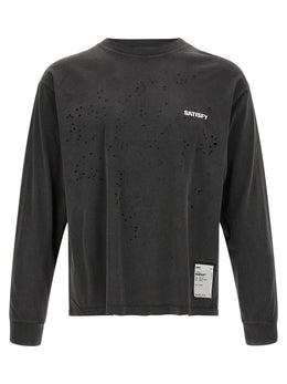 SATISFY Schwarzes Baumwoll-T-Shirt