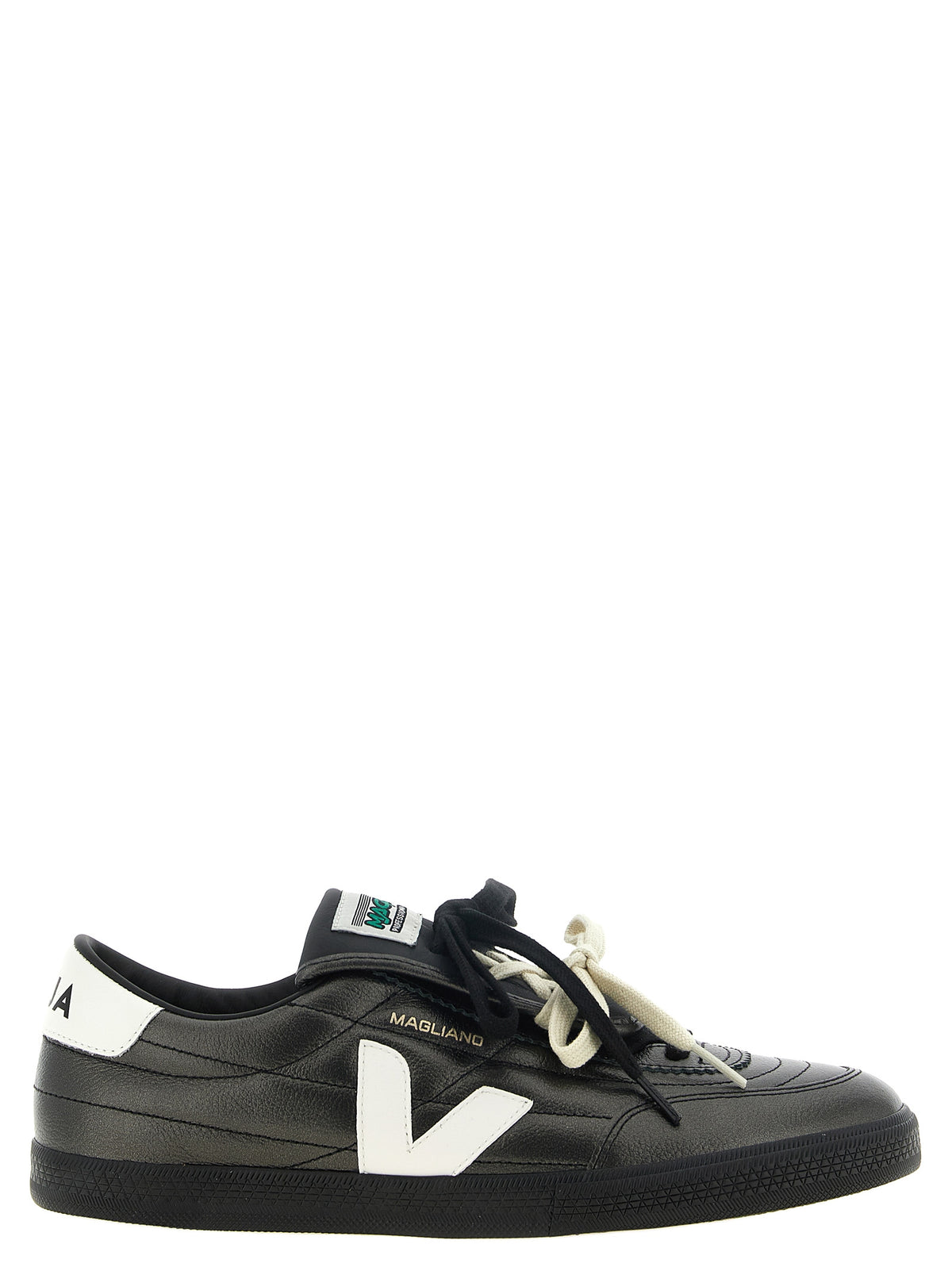 Veja Schwarze Kalbsleder Low-Top-Sneaker