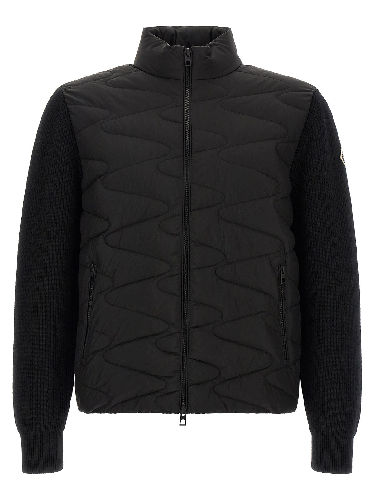 Moncler Schwarzer Cardigan aus Polyamid