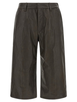 Lemaire Braune Kalbsleder-Bermudashorts