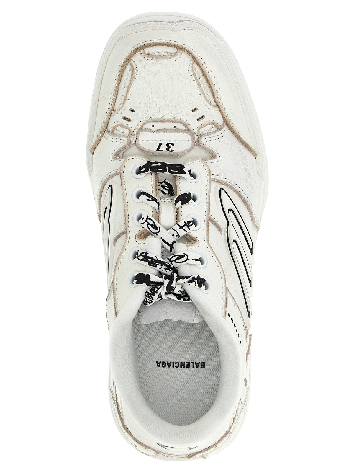 Balenciaga Weiße Kalbsleder-Sneaker im Athletic-Look