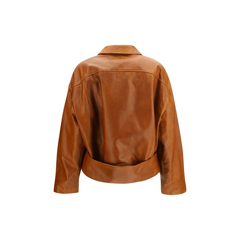 Marni Braune Kalbslederjacke Bos Taurus