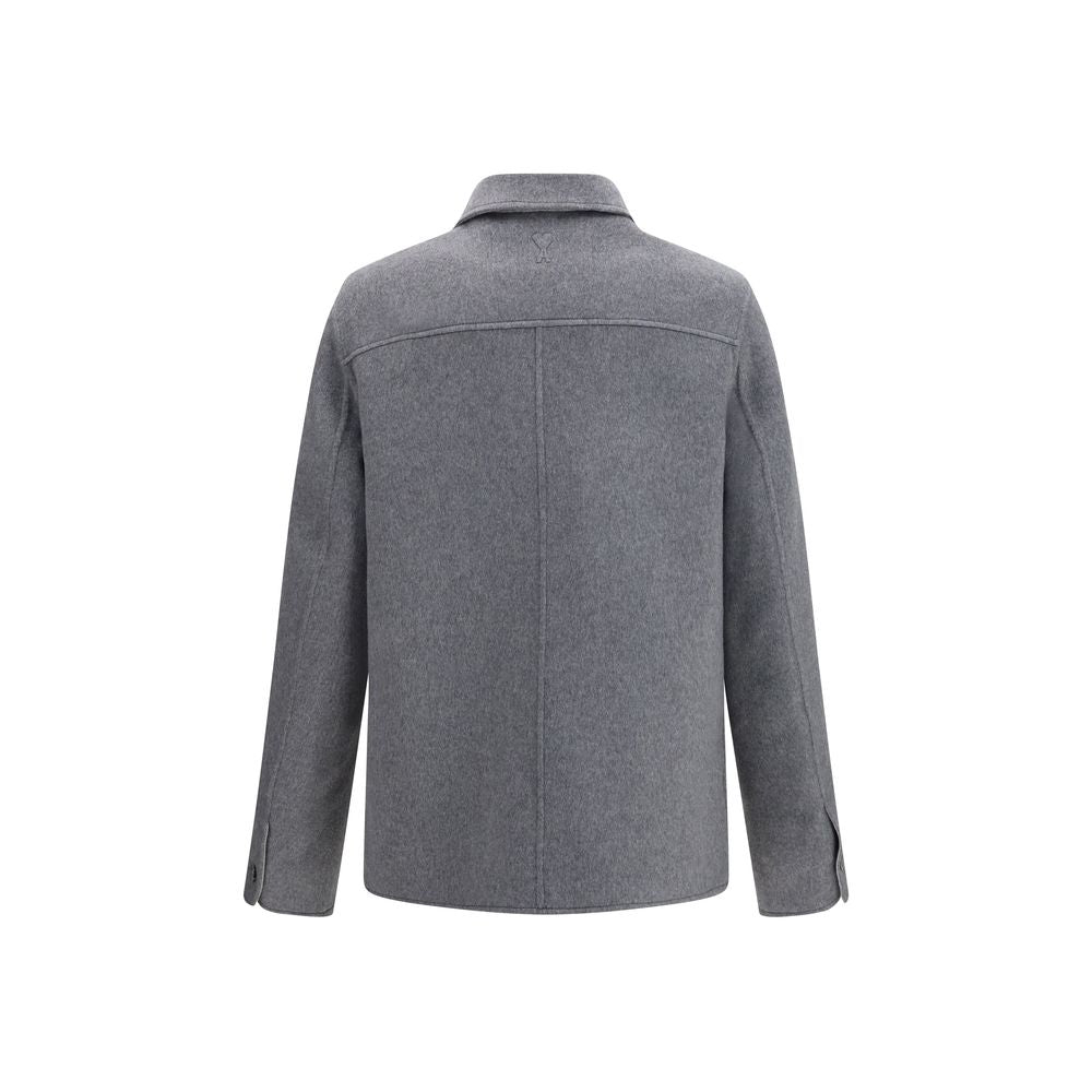 Ami Paris Graue Lammfelljacke Aries aus Wolle, durchgehend
