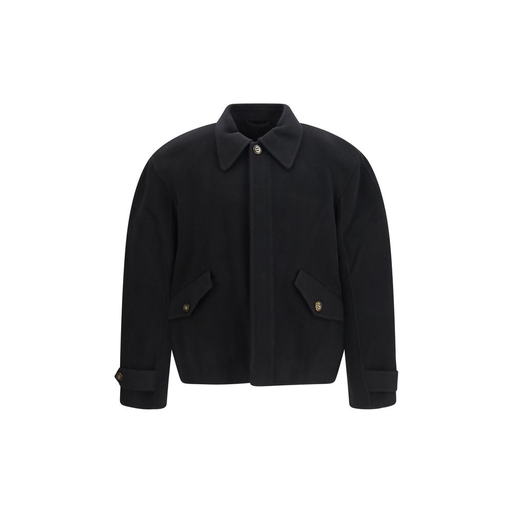 SÉFR Schwarze Oves Aries Wolljacke in voller Länge