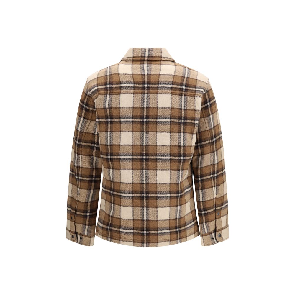 Woolrich Brauner Wollmantel Oves Aries in voller Länge