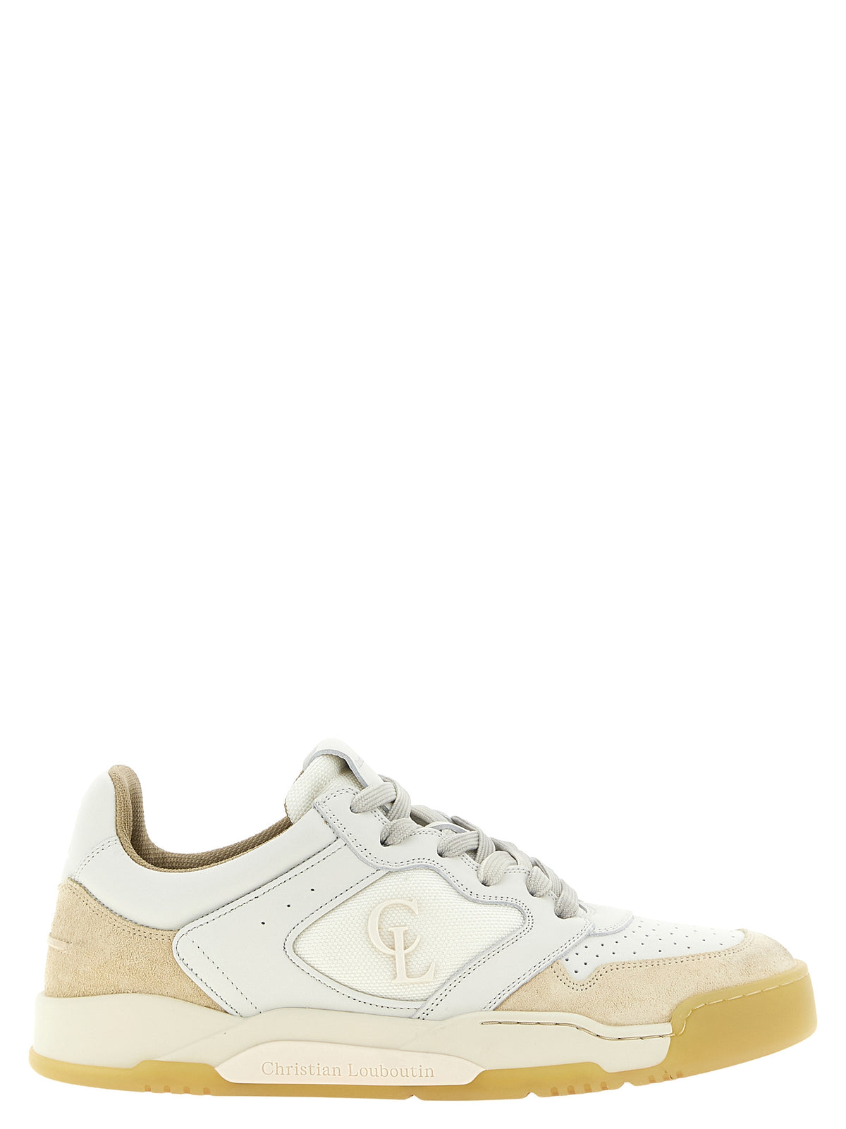 Christian Louboutin Beige Kalbsleder Low-Top-Sneaker