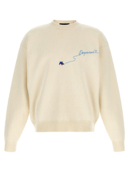 Dsquared² Weiße Wollstrickjacke
