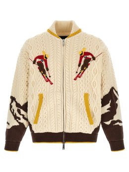 Dsquared² Mehrfarbige Wollstrickjacke